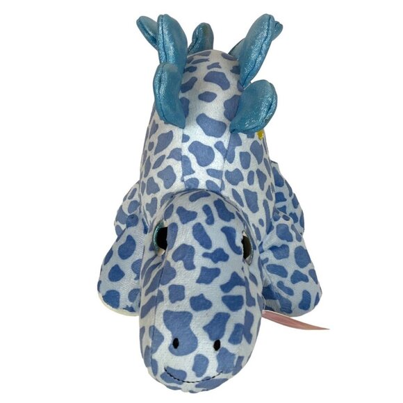 Hugfun Plush Blue Stegosaurus Dinosaur Glitter Spikes Heart Appliqué Walmart - Picture 3 of 8